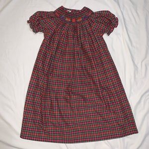 Smocked Christmas Present Dress plaid